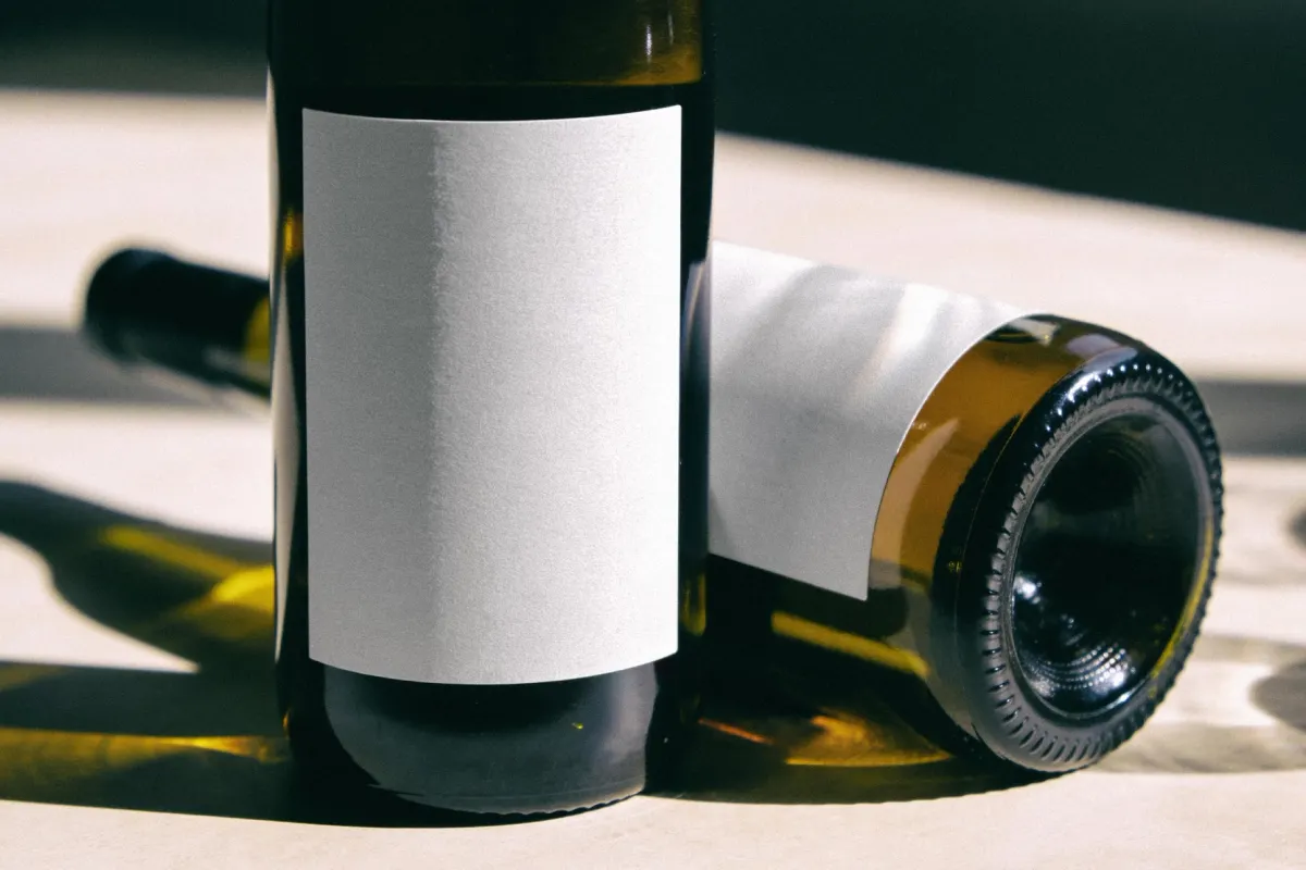 Wine Bottles Mockup on Marble