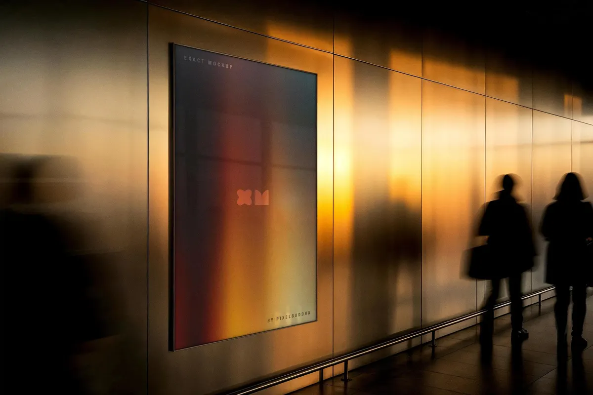 Framed Glass Poster Mockup