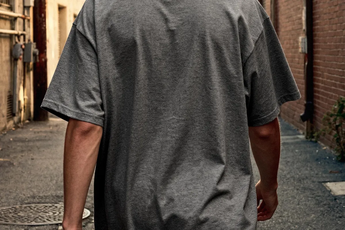 Streetwear T-Shirt Mockup Back View