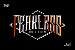 Retro Chrome Text & Logo Effect