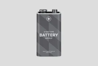 9 Volt Battery Mockup