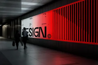 Underground Light Billboard Mockup