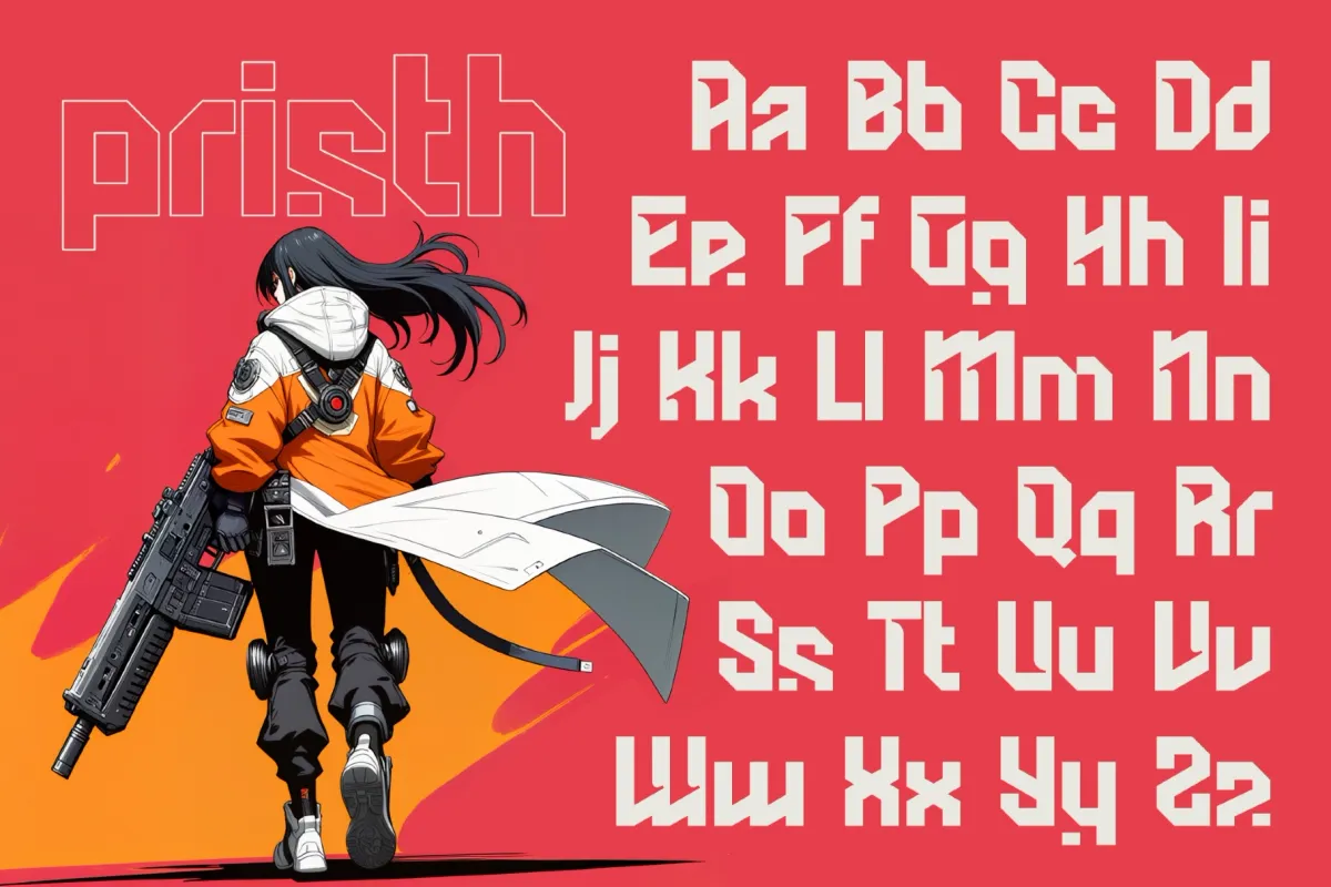 Pristh - Bold Tech Display Font