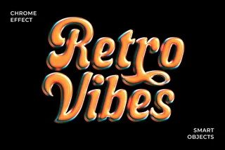 Retro Chrome Text & Logo Effect
