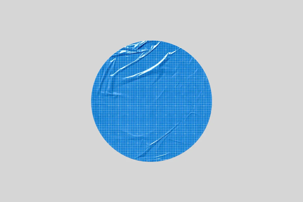 Round Plastic Sticker Mockup