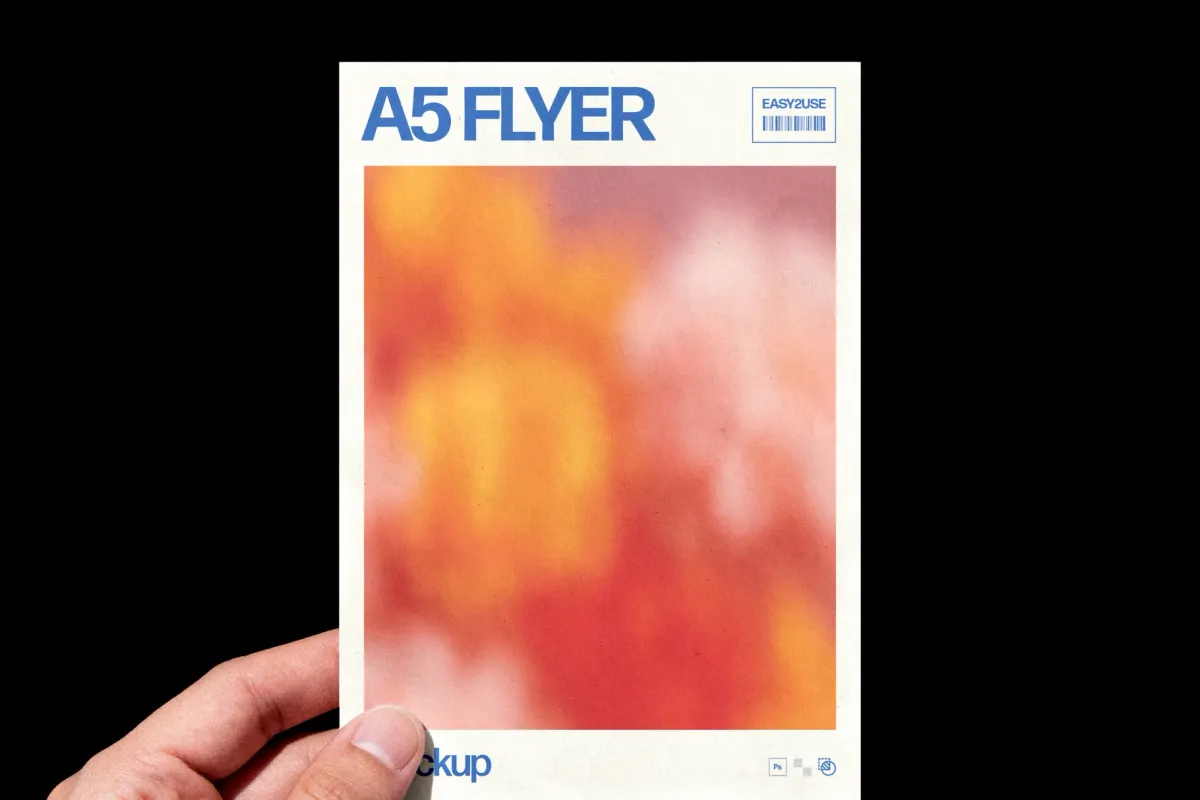 Vertical A5 Flyer Mockup in Hand