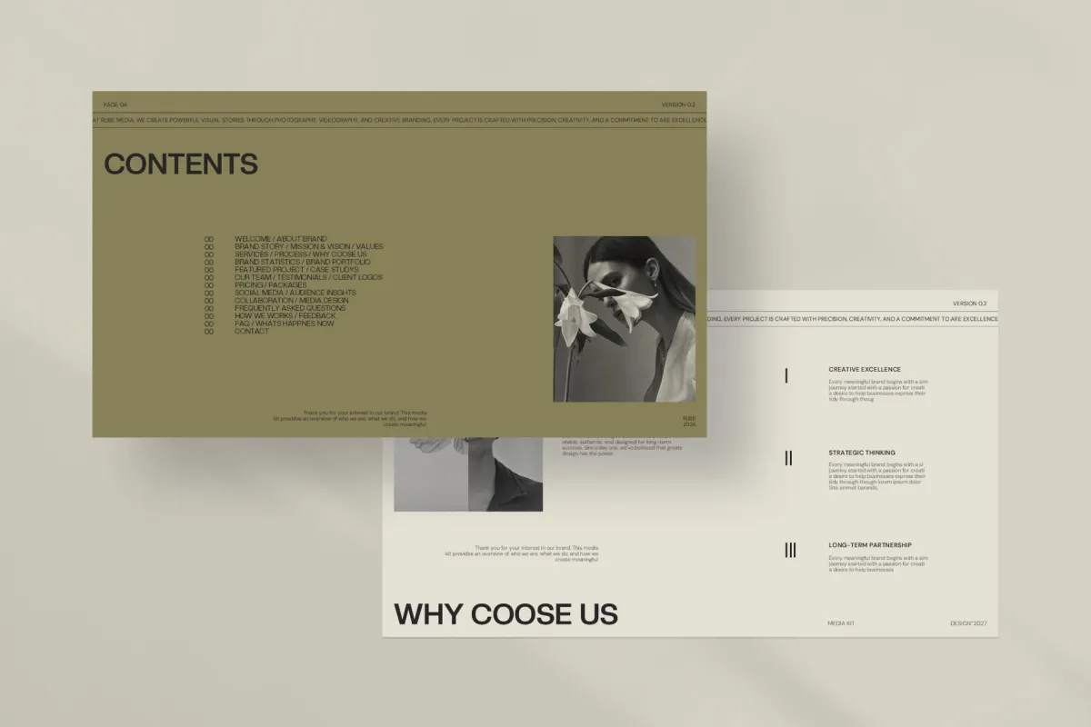 RUBE — Brand Portfolio & Media Kit Template