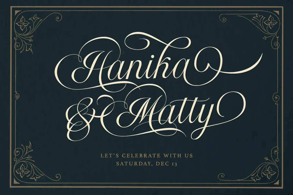 Radiate — Stylish Wedding Script