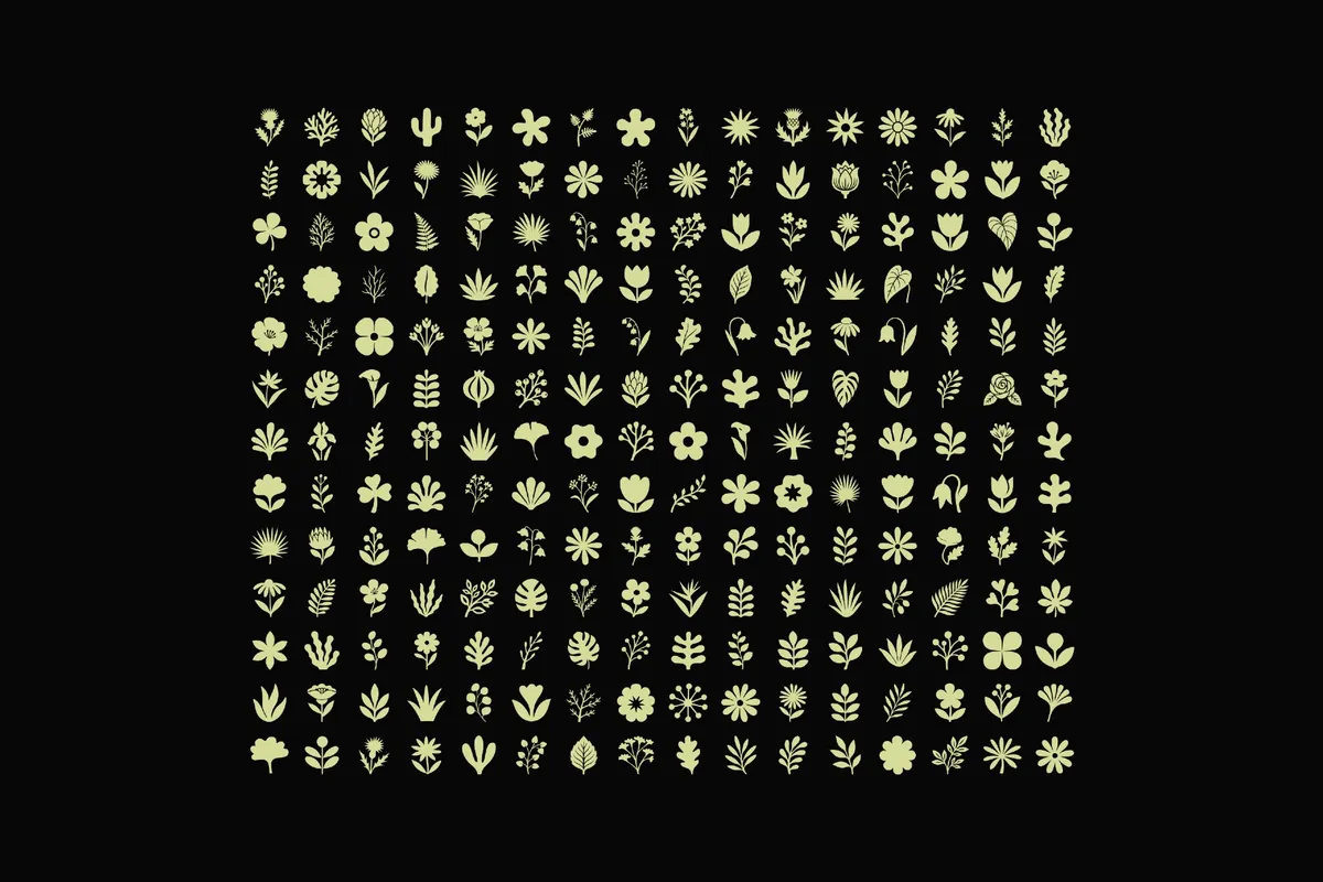 Flora Elements: 208 Botanical Shapes