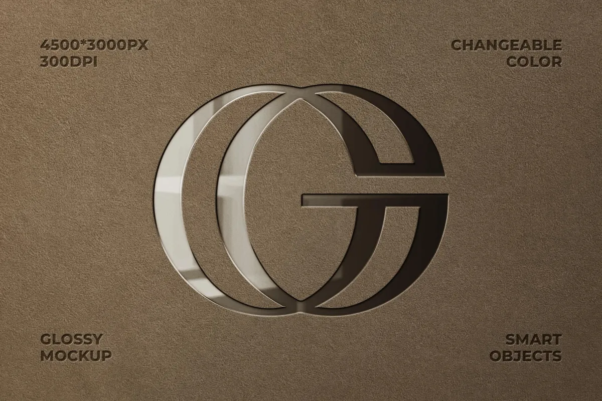 Glossy Debossed Logo Mockup
