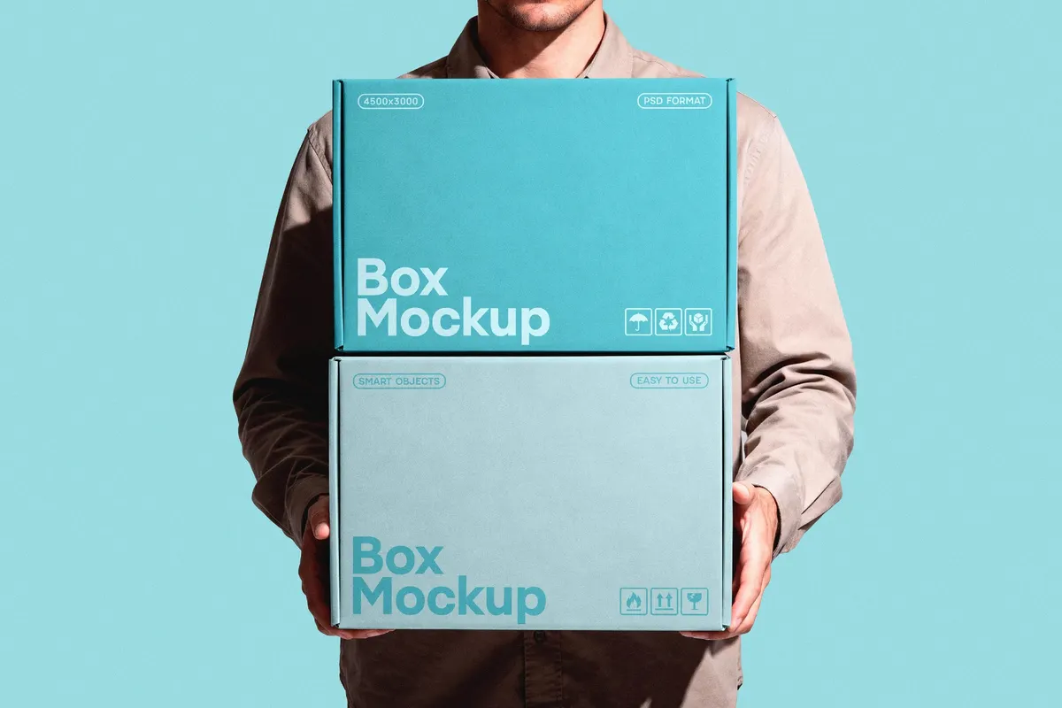 Boxes Mockup in Hands