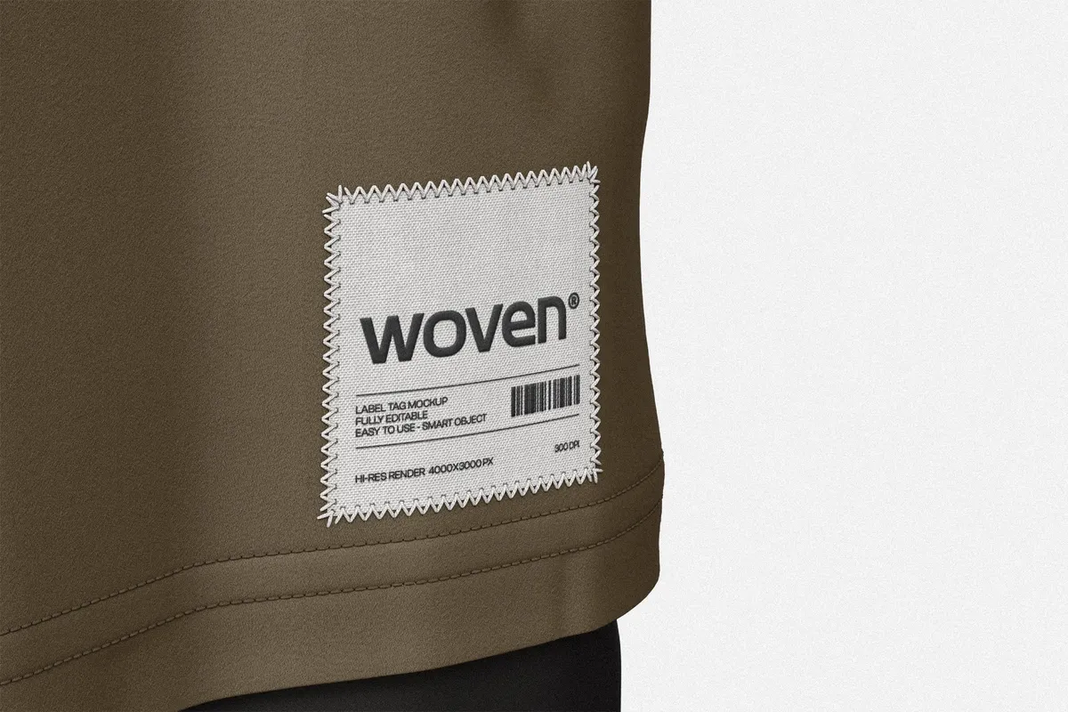 Woven Clothing Label Mockup