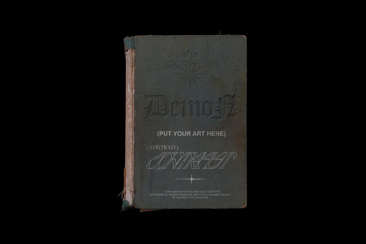 Ancient Book Cover & Spread Mockup