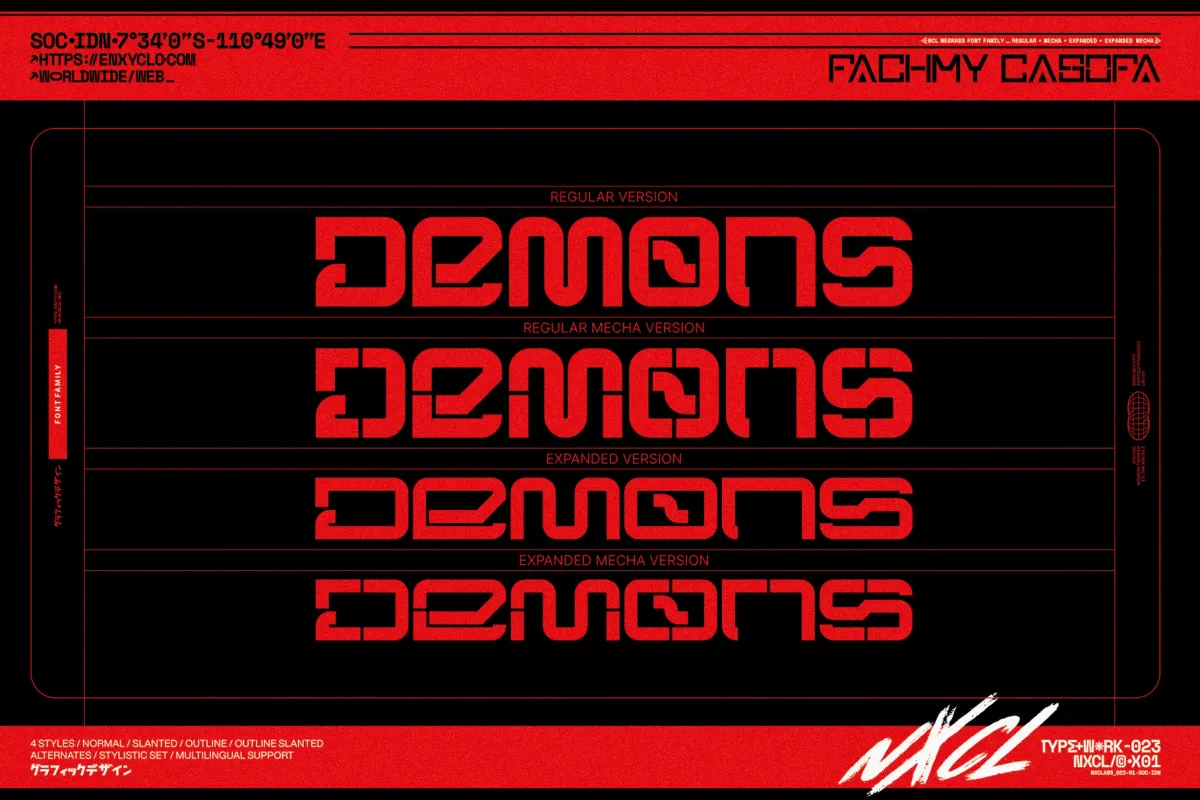 Megrabs - Futuristic Mecha Font Family