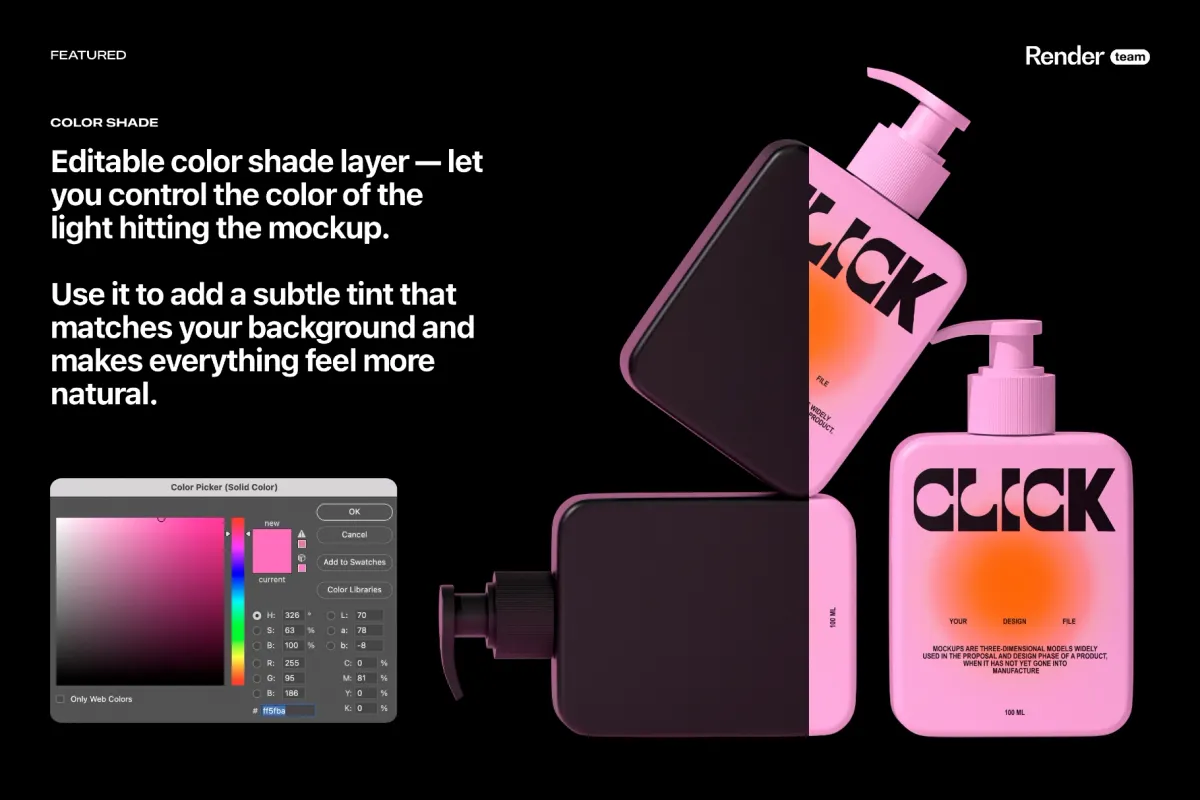 Pump Bottle Mockup Set with AR