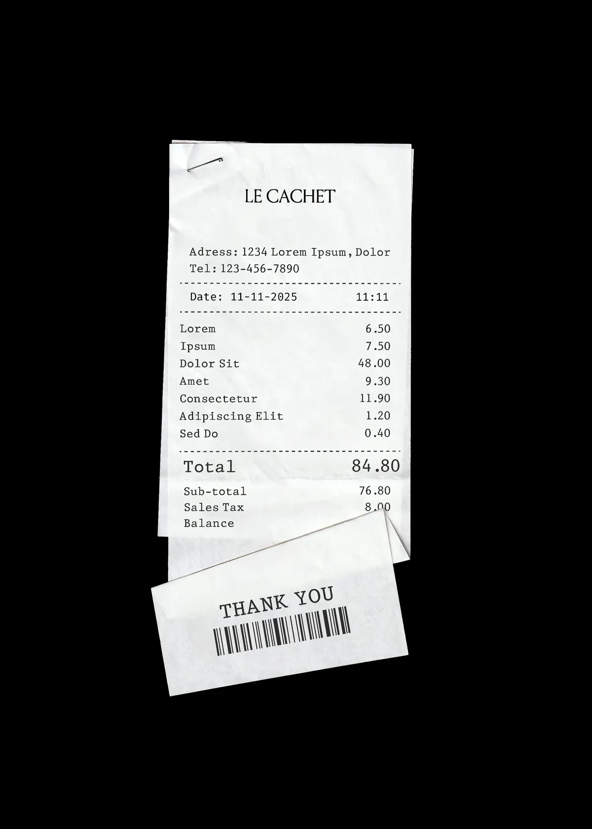 Cash Receipt Mockup