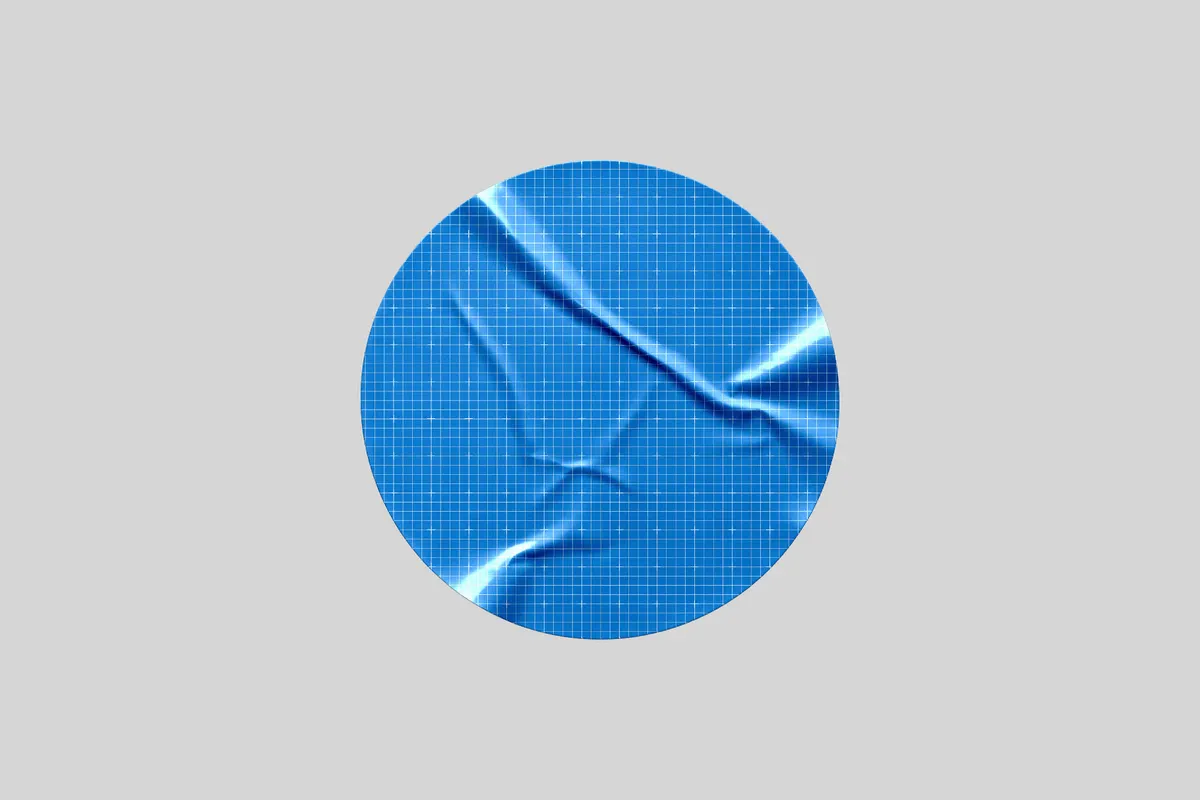 Wrinkled Round Sticker Mockup