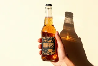 Beer Bottle Mockup in Hand