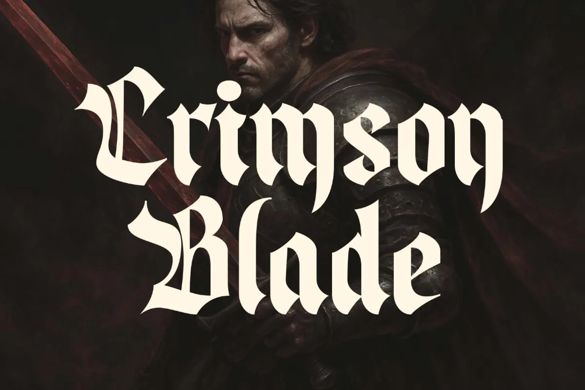 Broken Shield a Gothic Blackletter Font