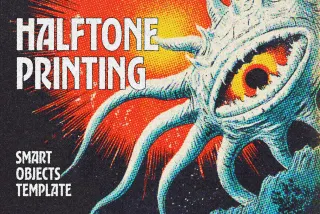 Halftone Printing Photo Effect