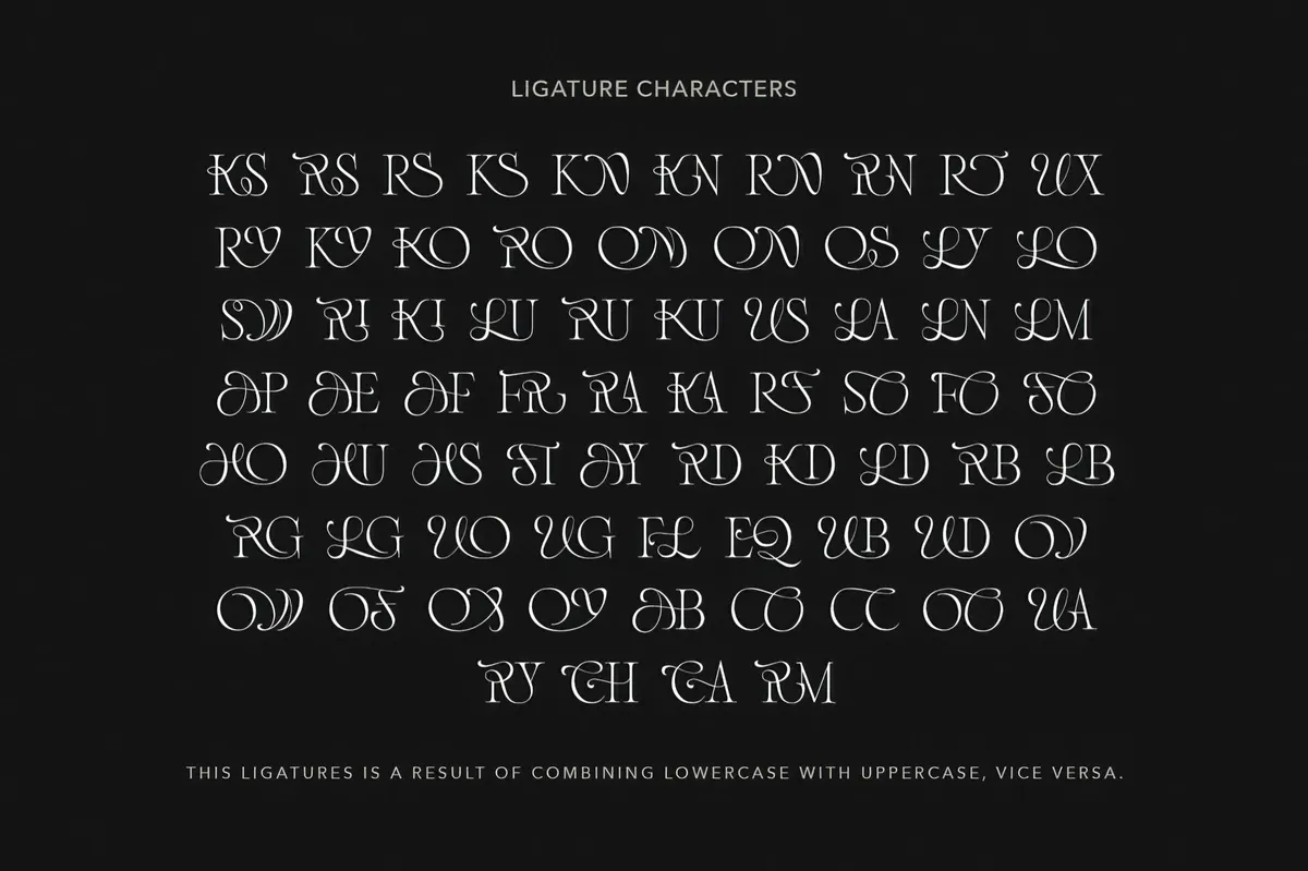 Luxury Charm — Modern Ligature Font