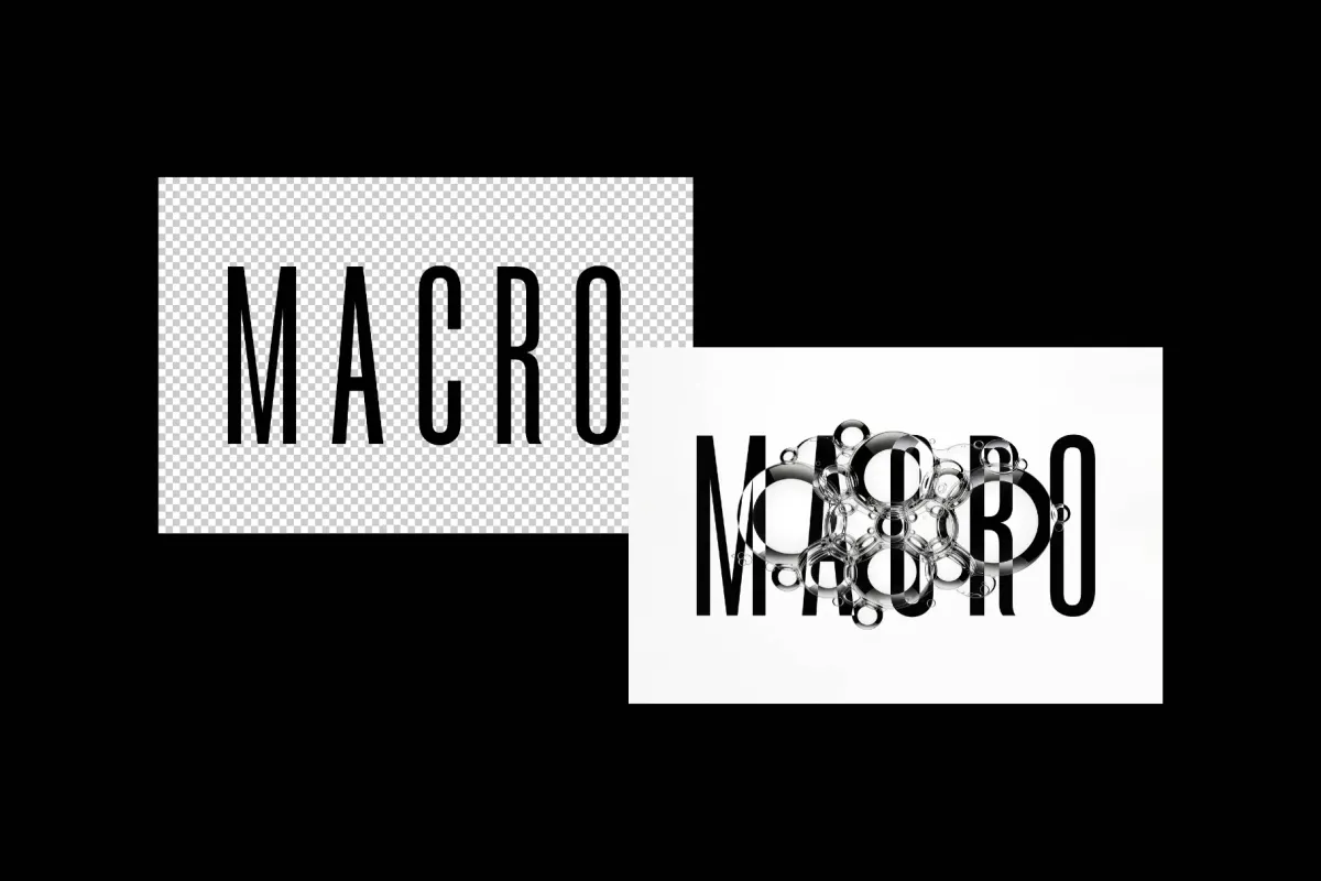 Macro Liquid Bubble Text Effect