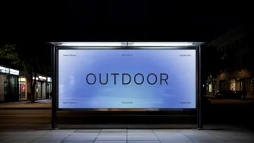 Outskirts Bus Stop Billboard Mockup