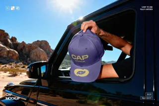 Baseball Cap Mockup in Desert Road