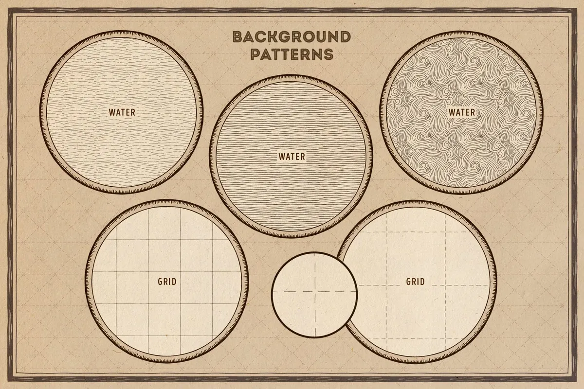 Magic Lands: Vintage Map Creator. Illustrator Brushes