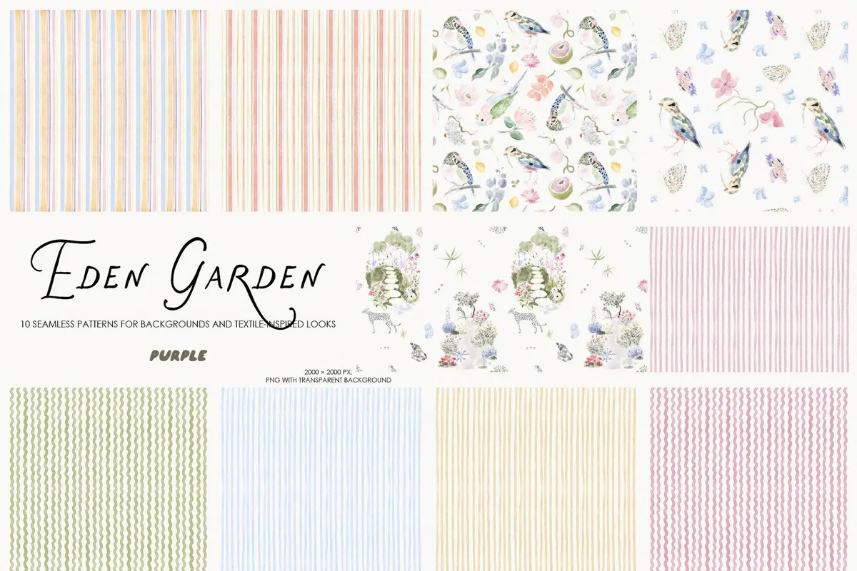 Eden Garden: Watercolor Clipart