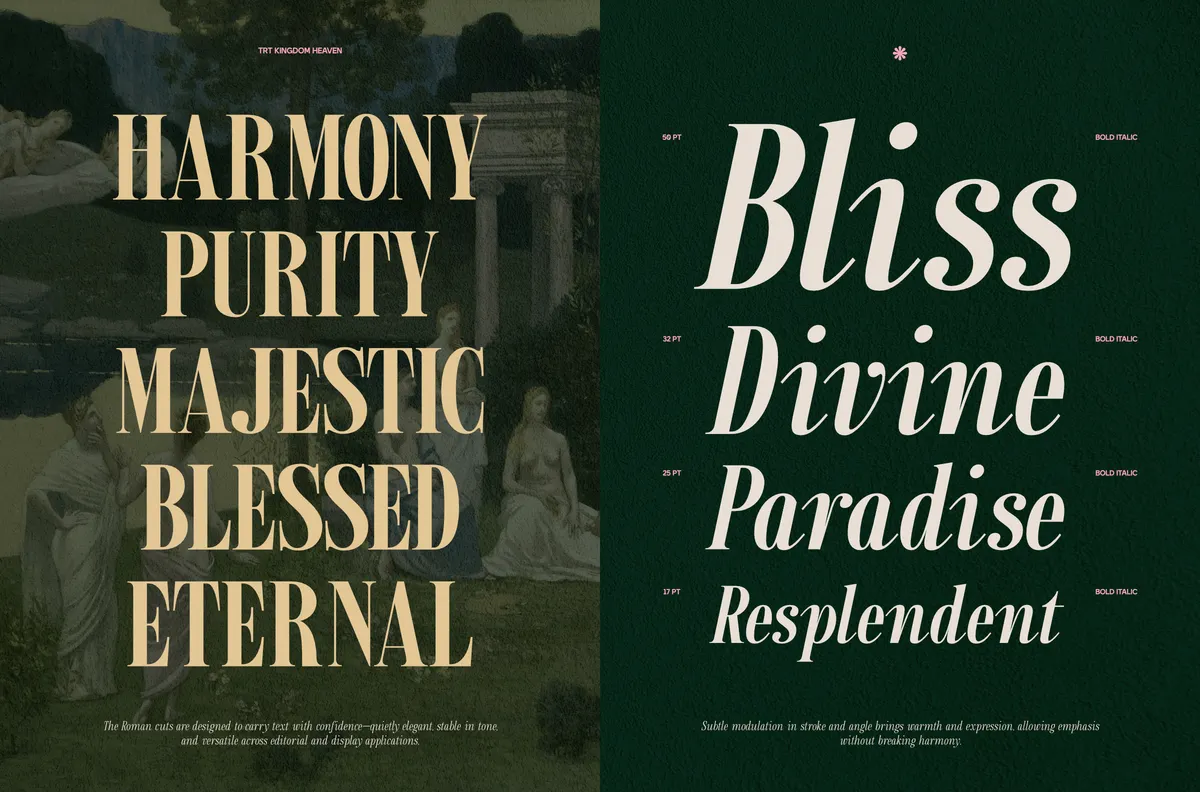 TRT Kingdom Heaven - Elegant Serif Font