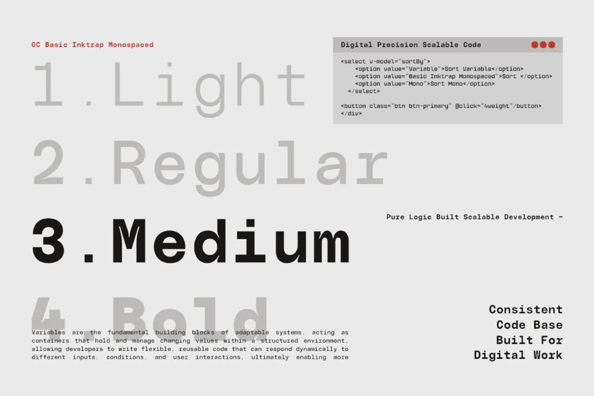 GC Basic Inktrap - Variable Monospace Font