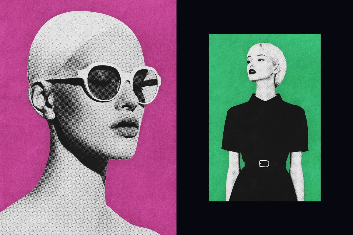 B&W Halftone Print Effect
