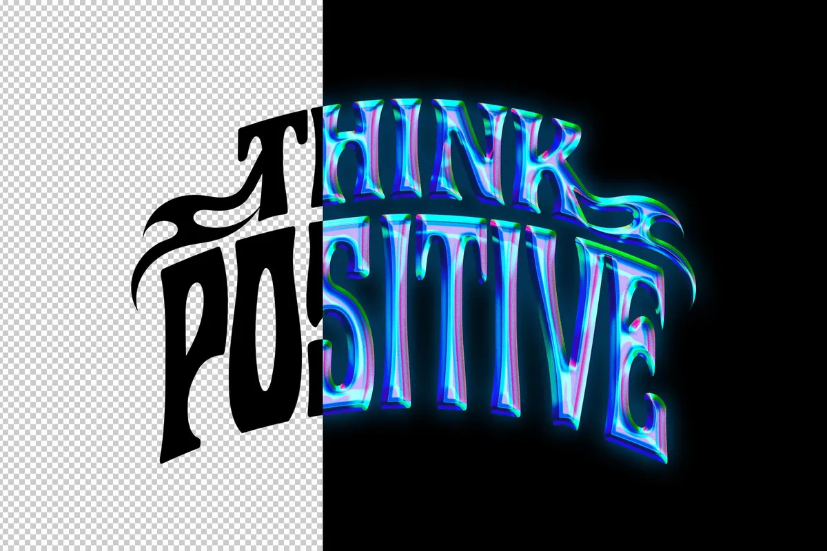 Neon Chrome Text & Logo Effect