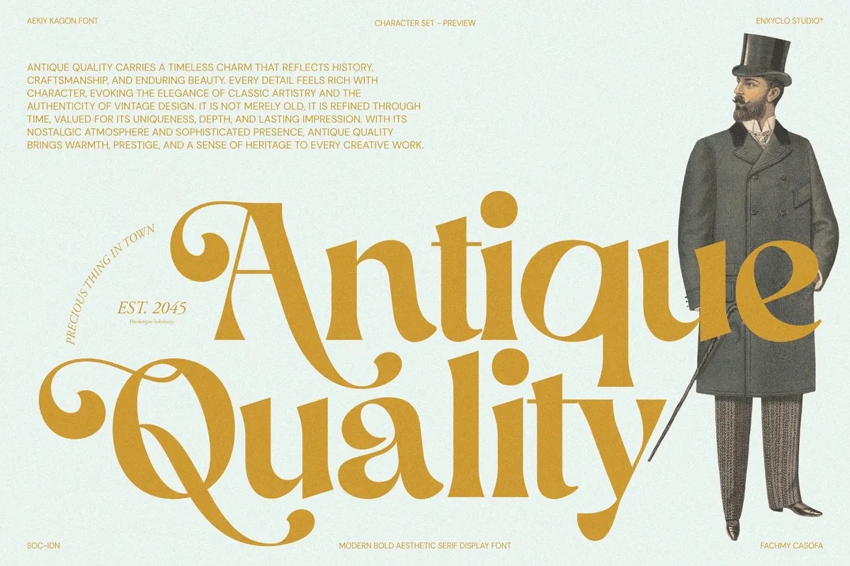 AEKIY KAGON — Elegant Swash Serif Font