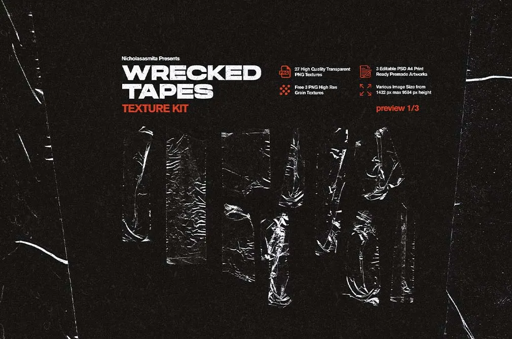 Wrecked Duct Tape Texture Set