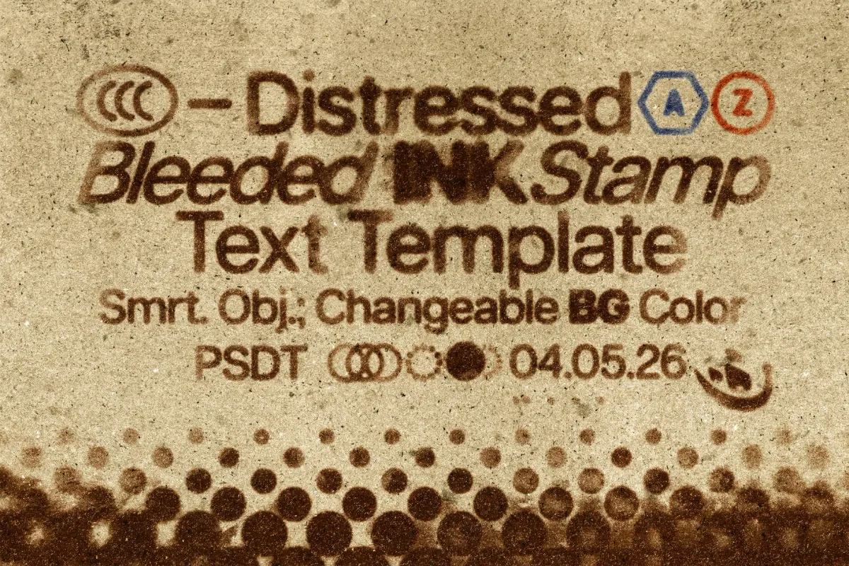 Distressed Bleeded Ink Stamp Text Effect
