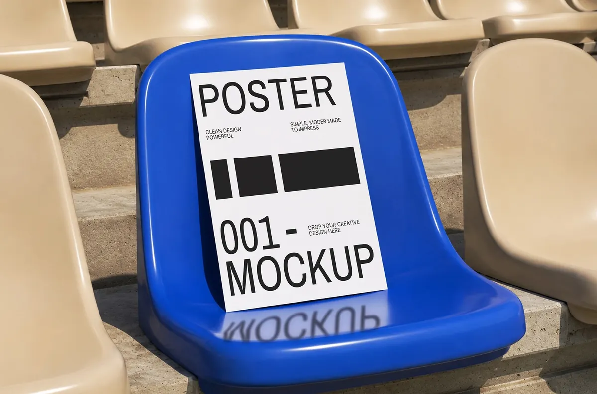 Flyer on Arena Chair Mockup