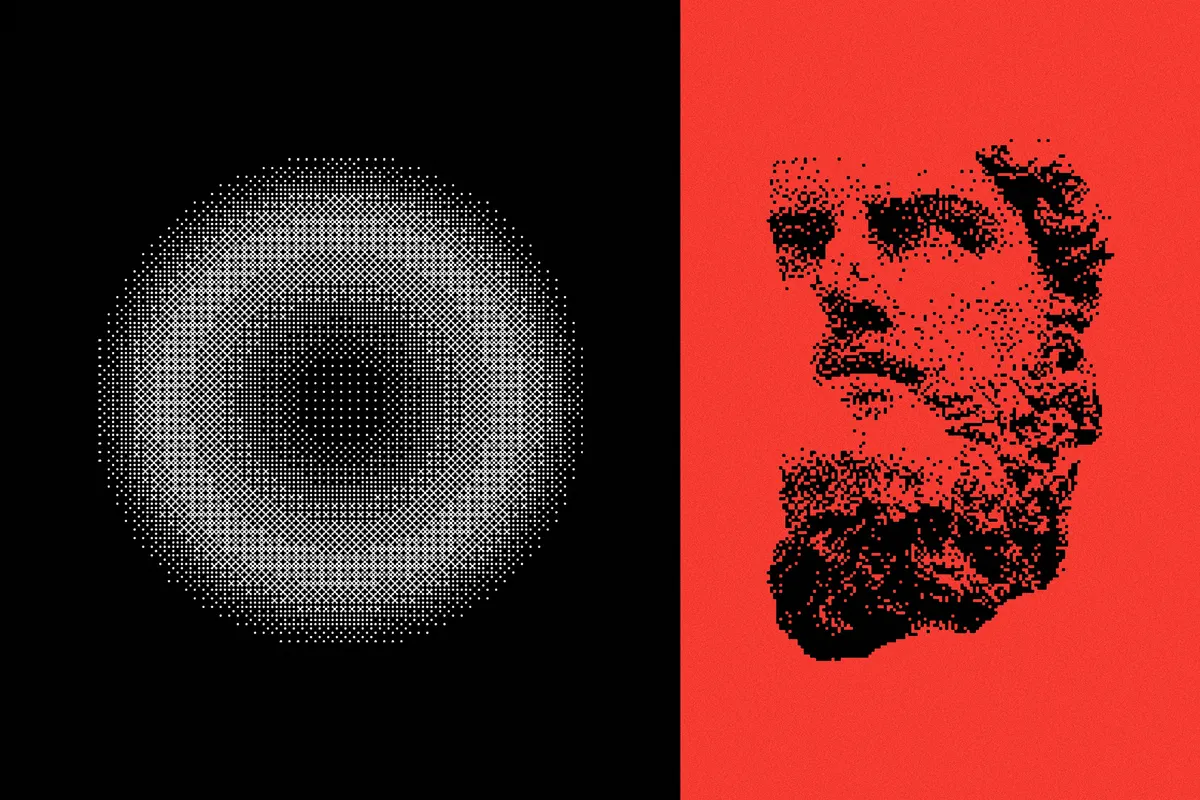144 Dithering Bitmap Vector Shapes