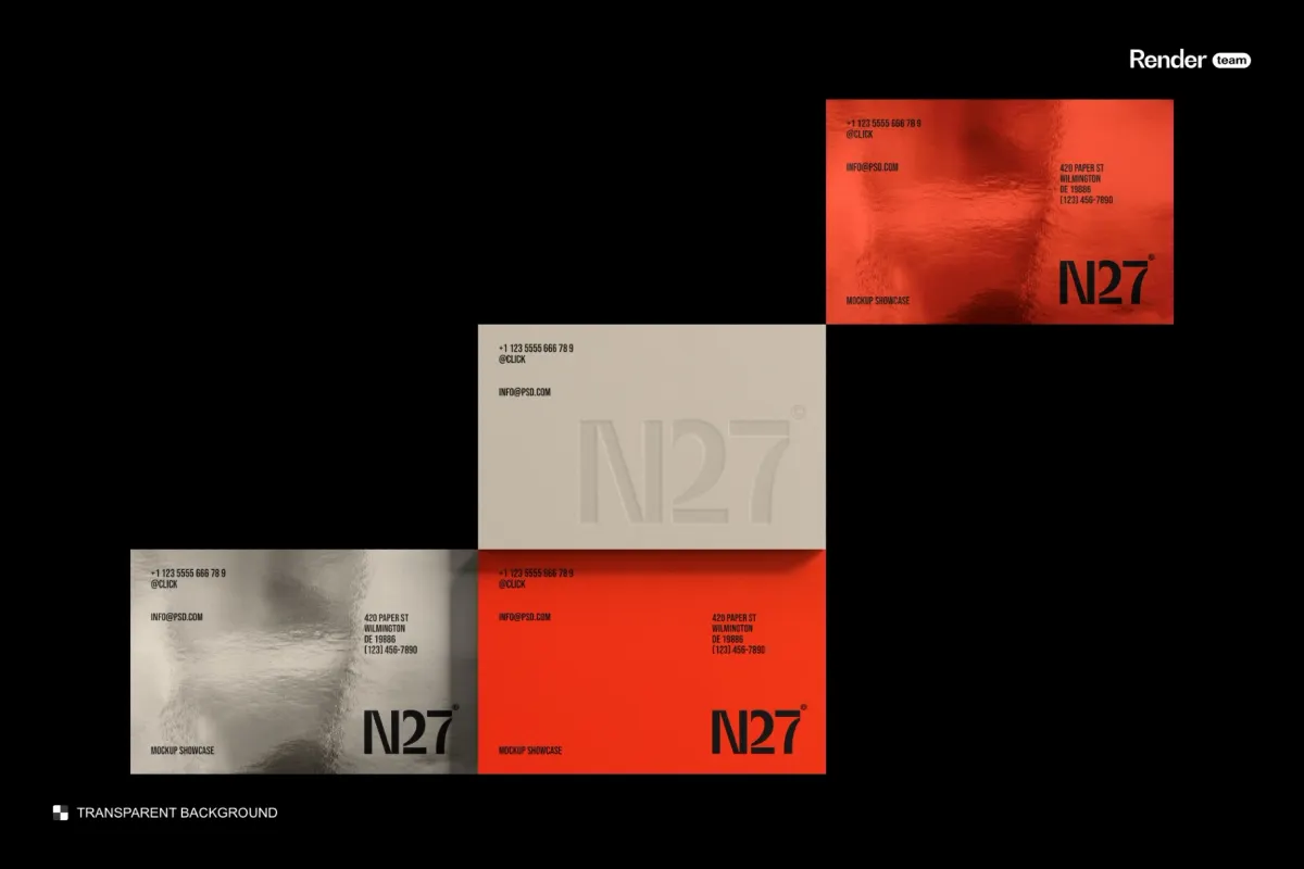 Metallic Business Card Mockup