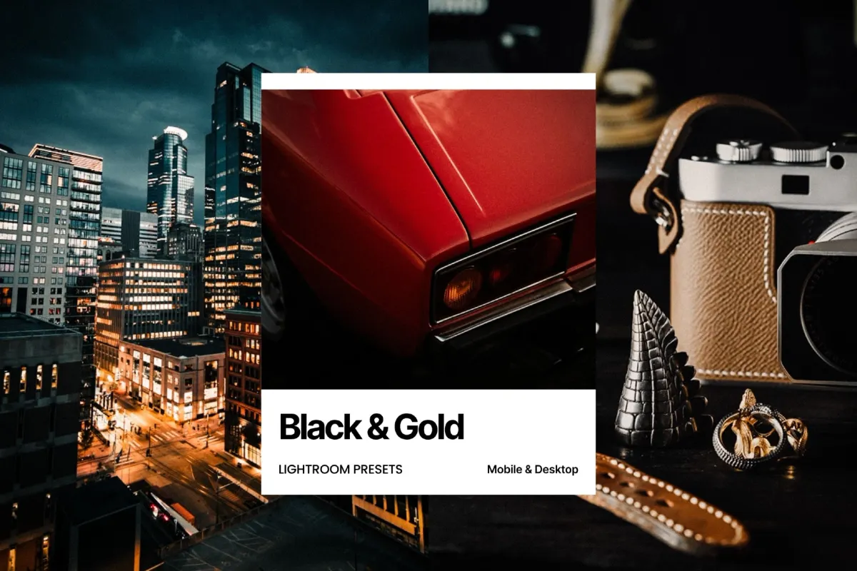 Black & Gold Cinematic Lightroom Presets