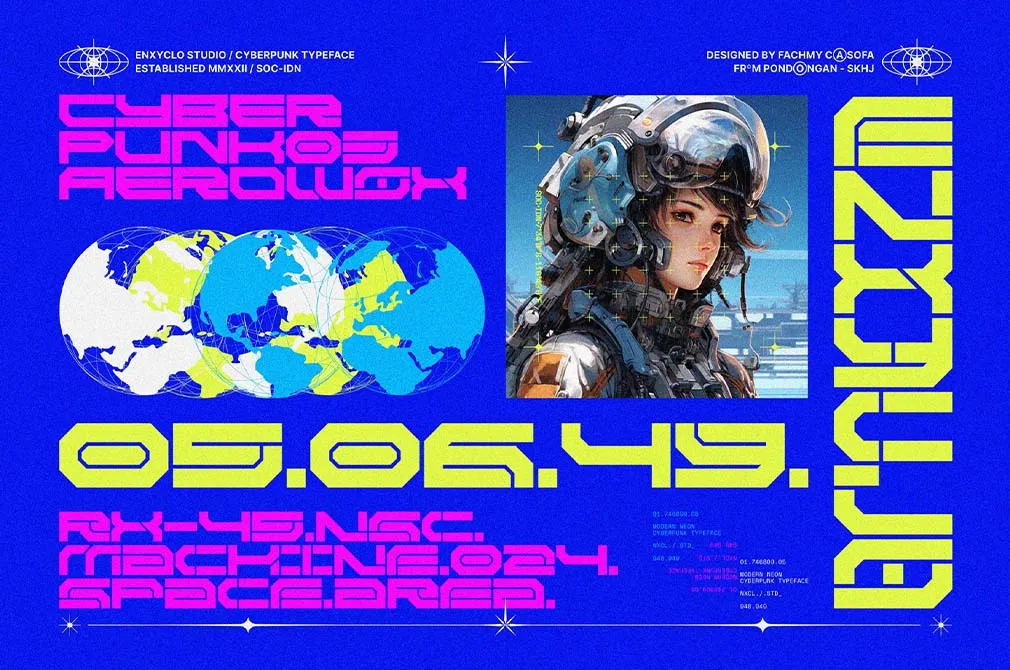 NCL RABEGS | Cyberpunk Font