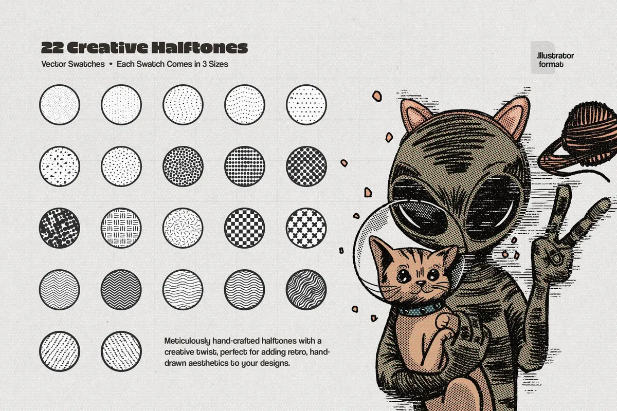 Retro Halftone Illustrator Brushes