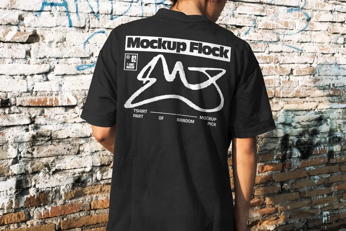 Street Wall Back T-Shirt Mockup