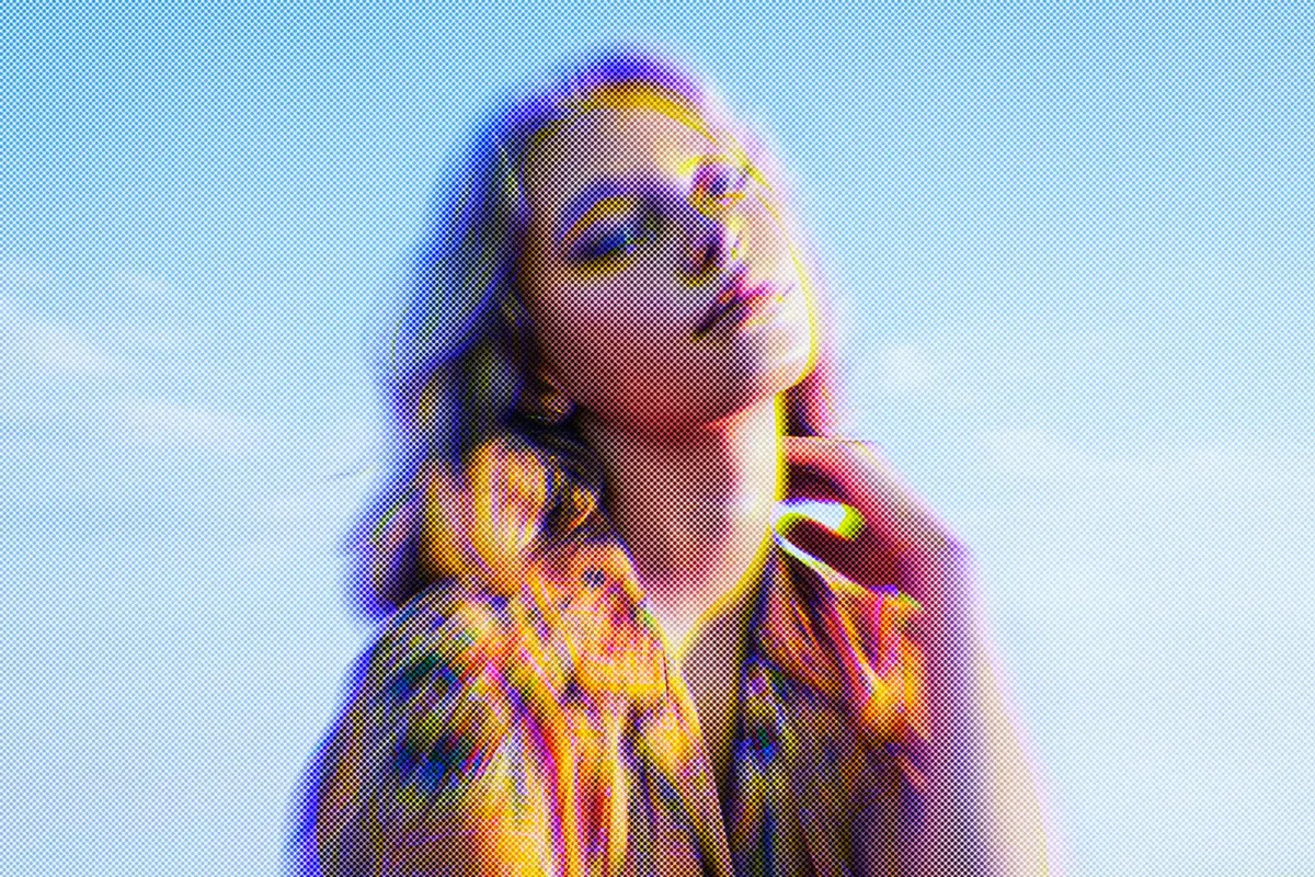 Cyberpunk Hologram Blur Photo Effect