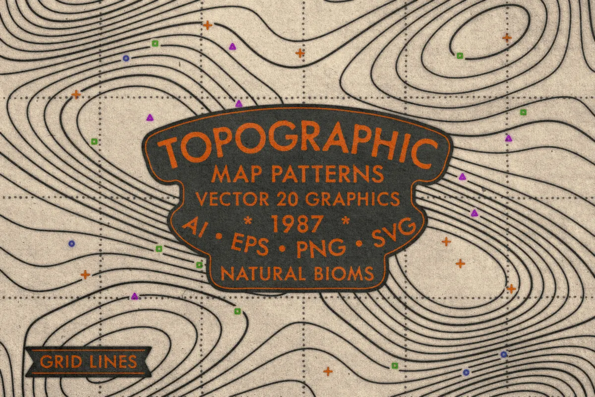 Topographic Map Patterns Collection
