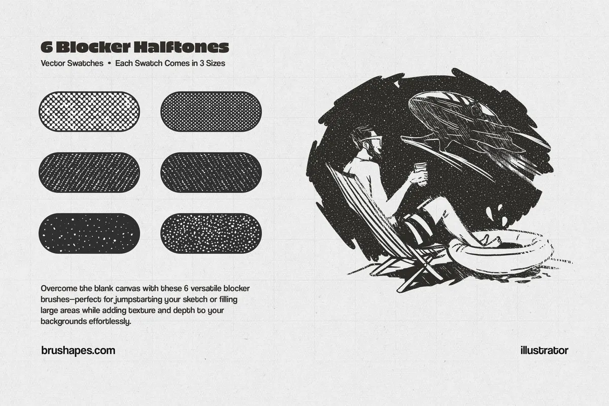 Retro Halftone Illustrator Brushes