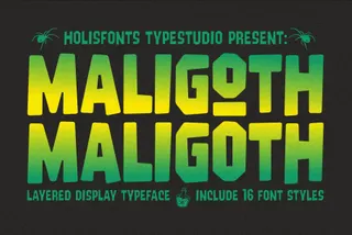 Maligoth - Layered Halloween Display Font Family
