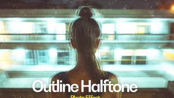 Outline Halftone Photo Effect