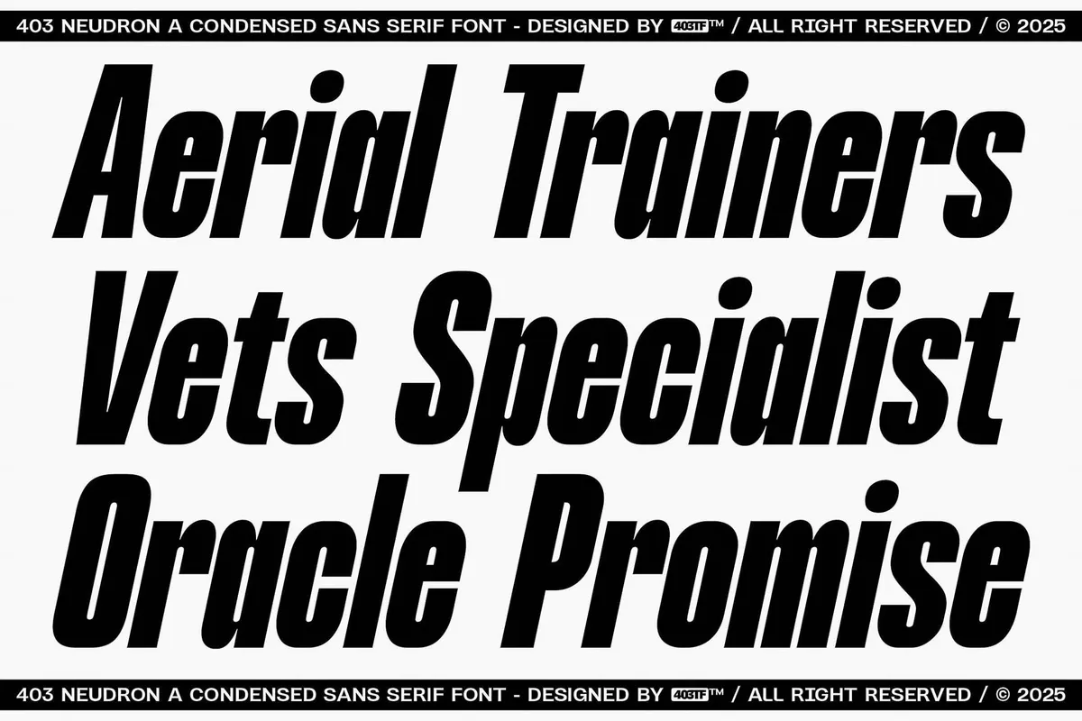 403 Neudron — Condensed Sans Serif Font